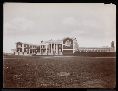 View of the Main House from the Lodge, on F.G. Bourne